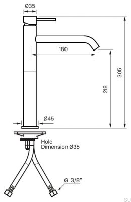 Grifo para lavabo EVM082, latón, cromo negro