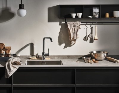 Grifo de cocina EVO980, latón grafito