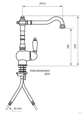 Grifo de cocina FME181, latón cromado