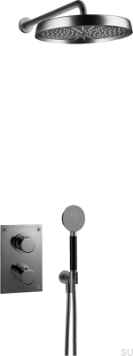 ARM7268 ED2 Juego de ducha de cromo cepillado negro latón