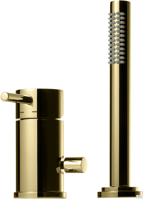 Grifo para bañera con rociador BI048, Latón Dorado Miel