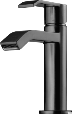 VIC071 grifo para lavabo, latón, negro, cromo cepillado