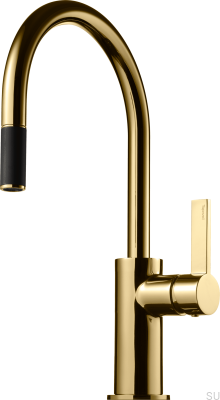 Grifo de cocina con caño extraíble ARM375 Miel Oro Latón