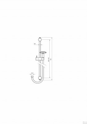 Barra de ducha Jet con soporte de pared regulable ZSAL118 Latón cromado