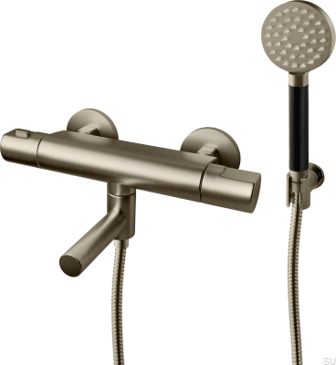 Grifo termostático de pared para bañera ARM026-150 Latón níquel cepillado