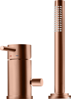 Grifo para bañera con rociador BI048, Cobre cepillado, Sin pintar