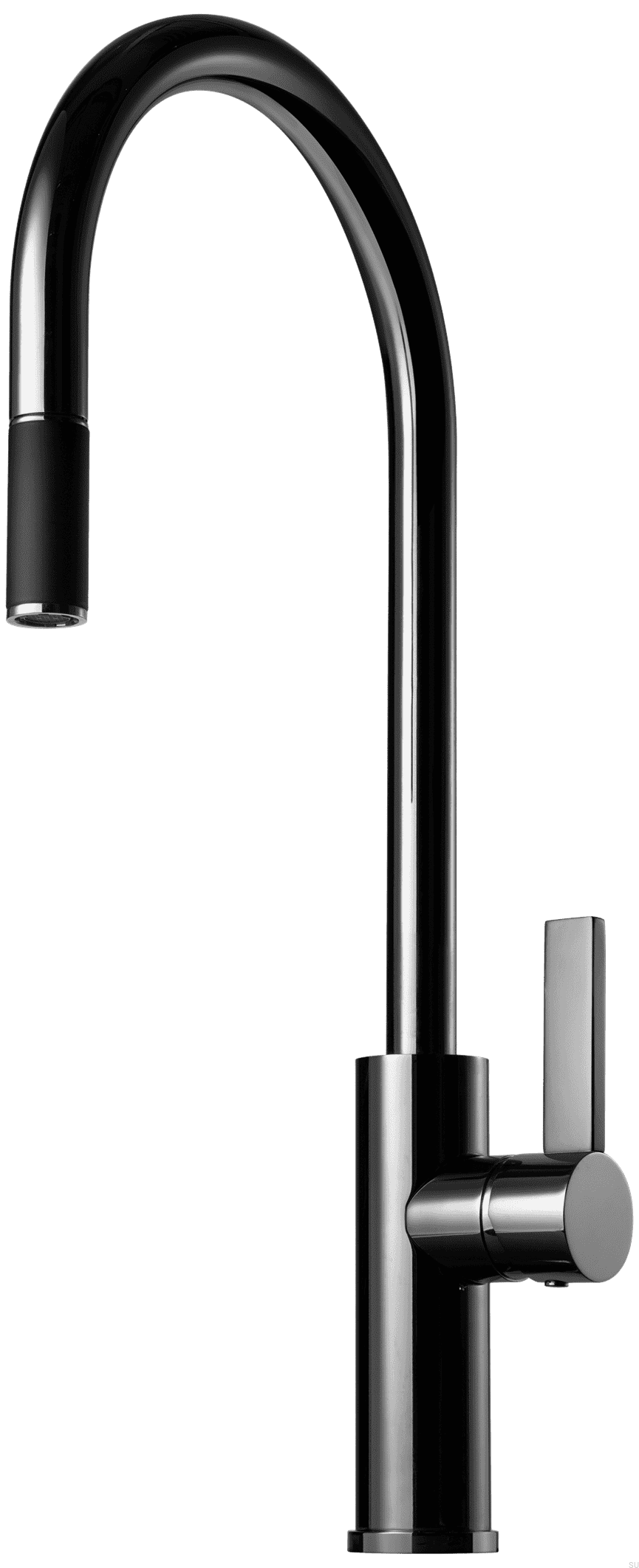 9423618--Bateria kuchenna z wyciąganą wylewką ARM185 Mosiężna Czarny Chrom-Tapwell-Skandynawskie-Uchwyty_1