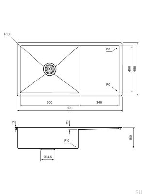 Fregadero de cocina de acero Diskho 8140