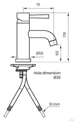 Grifo para lavabo EVO071, latón cromado