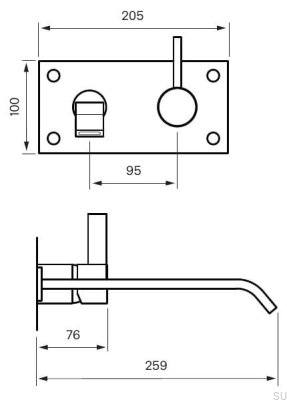 Grifo para lavabo ARM008 Latón Marrón