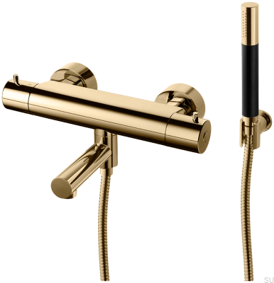 Grifo termostático para baño y ducha EVM026-150 Latón Pulido, Sin Pintar