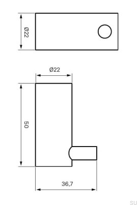Percha de pared TA242 Latón Negro Mate (2 piezas)