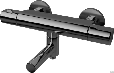 Grifo termostático de pared para bañera ARM022-150 Latón Negro Cromo