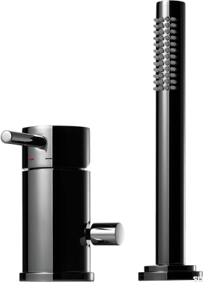 Grifo para bañera con rociador BI048, Latón, Cromo Negro