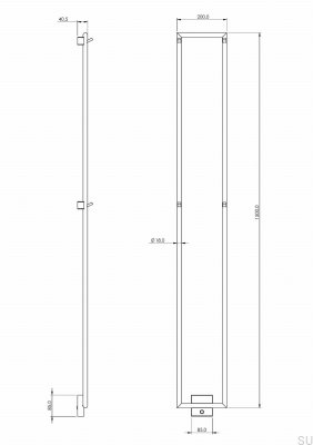 Radiador de baño TW1500-200 Acero Negro Cromo PVD