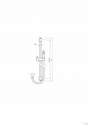 Barra de ducha Jet con soporte de pared regulable ZSAL109 Latón cromado