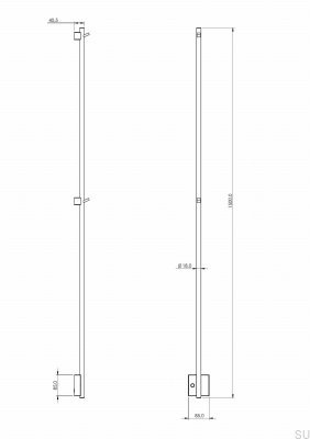 Radiador de baño TW1500-85 Acero Marrón Cepillado