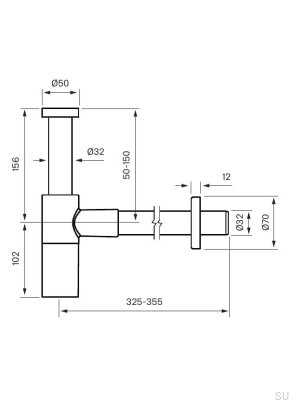 Sifón para lavabo XACC167 Latón Marrón