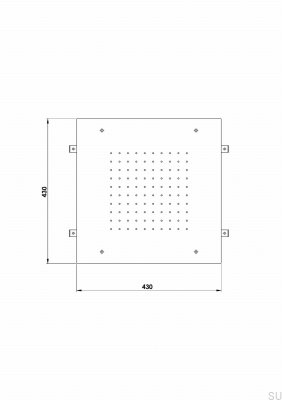 Rociador de ducha, ducha de lluvia rectangular 400 ZSOF094, Latón, Oro Miel