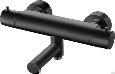 Grifo termostático para baño y ducha EVM022-150 Latón Negro Mate