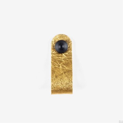 Pomo para mueble Pina dorado con Pinatex negro