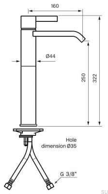Grifo para lavabo ARM081M Latón Negro Mate