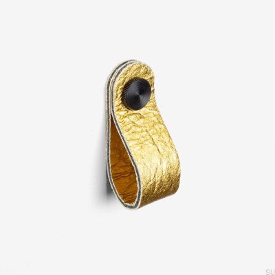 Pomo para mueble Pina dorado con Pinatex negro