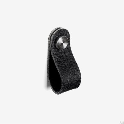 Pomo para mueble Pina negro con Pinatex plata