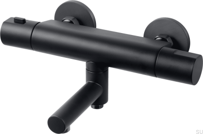 Grifo termostático de pared para bañera ARM022-150 Latón Negro Mate