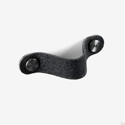 Tirador para mueble Pina negro con Pinatex plata