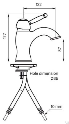 Grifo para lavabo GI071, latón cromado