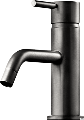 EVM071 grifo para lavabo, latón, negro, cromo cepillado
