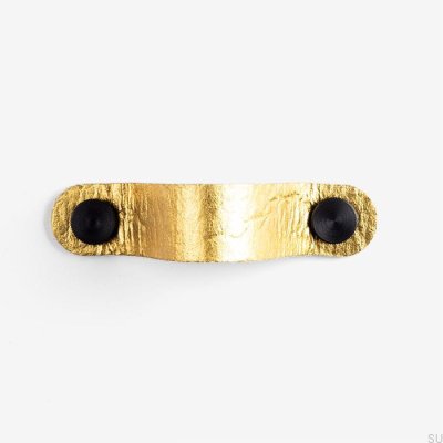 Tirador para mueble Pina dorado con Pinatex negro