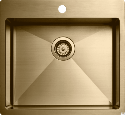 Diskho 5540 Fregadero de cocina Acero Latón Pulido PVD