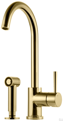 Grifo de cocina de dos orificios con ducha EVO200, Latón Dorado Miel