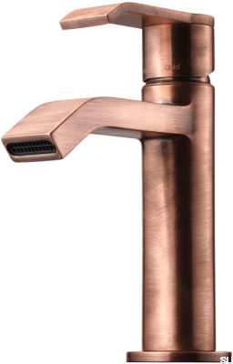 Grifo para lavabo VIC071, cobre cepillado, sin pintar