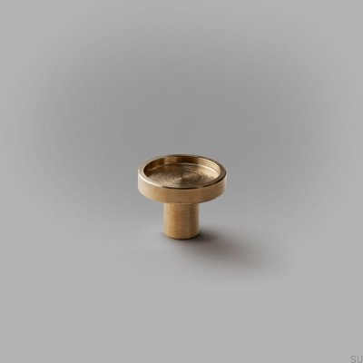 Pomo para mueble Ina S Corto Latón Cepillado Sin pintar