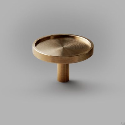 Pomo para mueble Ina L Latón, cepillado, sin pintar