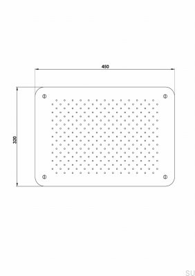 Rociador de ducha tipo lluvia rectangular 450 x 320 ZSOF093 Latón Negro Cromo Cepillado