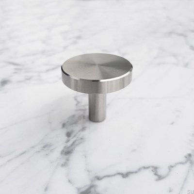 Pomo para mueble Nena M de acero inoxidable cepillado plateado