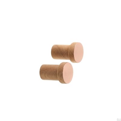 Colgador de pared de madera Copper 30 con cobre cepillado sin barnizar