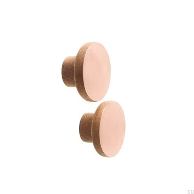 Perchero de pared de madera Copper 55 con cobre cepillado sin barnizar