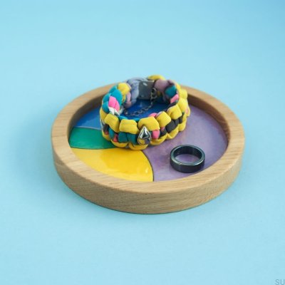 Bandeja de joyería de madera esmaltada Eclipse Colorido - Patrón 1