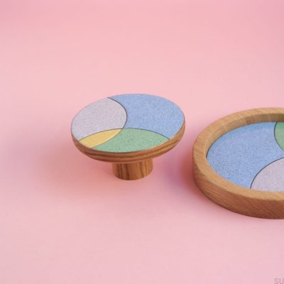 Colgador de pared colorido de madera esmaltada Eclipse 80 - Patrón 2