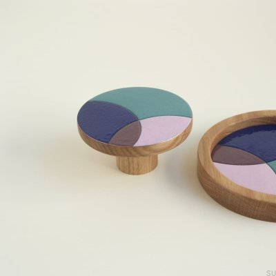 Colgador de pared colorido de madera esmaltada Eclipse 80 - Patrón 3