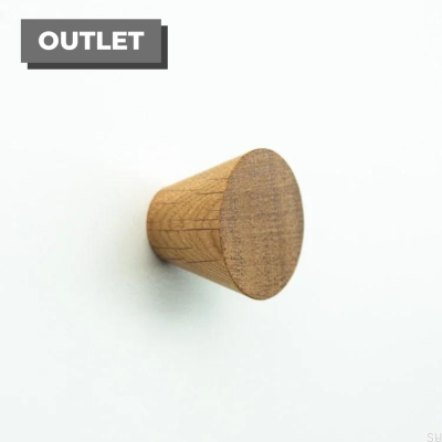 Pomo para mueble Cono Simple Madera Roble Incoloro Semimate