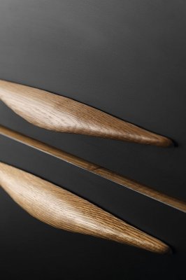 Tirador para mueble alargado Manta 160 Madera Nogal