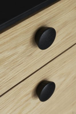 Pomo para mueble Beret 45 Madera Roble Negro