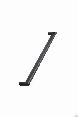 Tirador para muebles Crossing 320 Metal Matt Black con madera de roble negro 