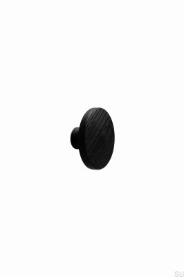 Pomo para mueble Discos 30 de madera, fresno, negro
